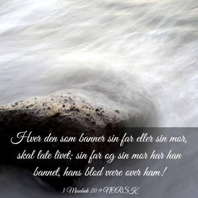 Picture 03 - 3 Mosebok 20:9 NORSK - Hver den som banner sin far eller sin mor, skal - Bible Verse Picture
