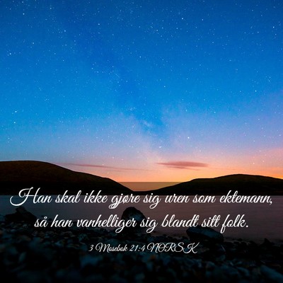 Picture 03 - 3 Mosebok 21:4 NORSK - Han skal ikke gjøre sig uren som ektemann, så - Bible Verse Picture