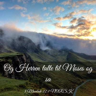 Picture 03 - 3 Mosebok 22:1 NORSK - Og Herren talte til Moses og - Bible Verse Picture