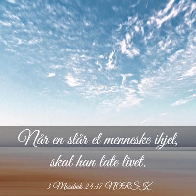 Picture 03 - 3 Mosebok 24:17 NORSK - Når en slår et menneske ihjel, skal han late - Bible Verse Picture