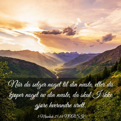 Picture 03 - 3 Mosebok 25:14 NORSK - Når du selger noget til din næste, eller du - Bible Verse Picture