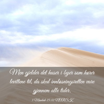 Picture 03 - 3 Mosebok 25:32 NORSK - Men gjelder det huser i byer som hører levittene - Bible Verse Picture