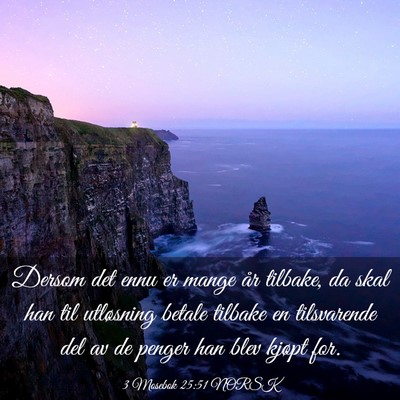 Picture 03 - 3 Mosebok 25:51 NORSK - Dersom det ennu er mange år tilbake, da skal han - Bible Verse Picture
