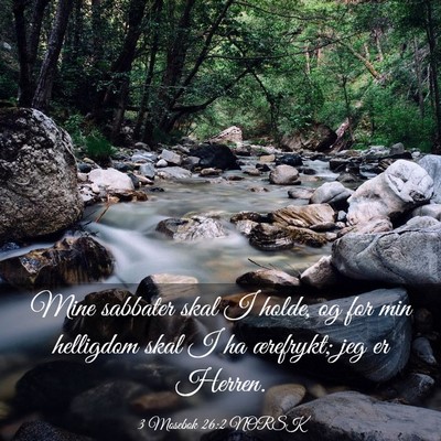 Picture 03 - 3 Mosebok 26:2 NORSK - Mine sabbater skal I holde, og for min helligdom - Bible Verse Picture