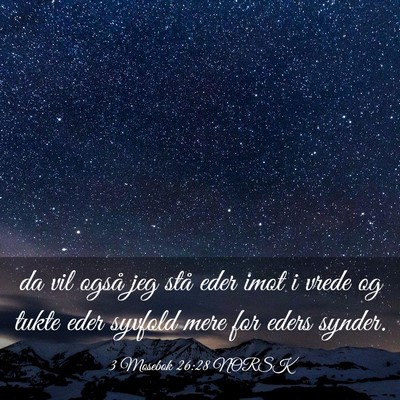 Picture 03 - 3 Mosebok 26:28 NORSK - da vil også jeg stå eder imot i vrede og tukte - Bible Verse Picture