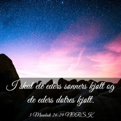 Picture 03 - 3 Mosebok 26:29 NORSK - I skal ete eders sønners kjøtt og ete eders - Bible Verse Picture