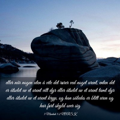 Picture 03 - 3 Mosebok 5:2 NORSK - eller når nogen uten å vite det rører ved - Bible Verse Picture