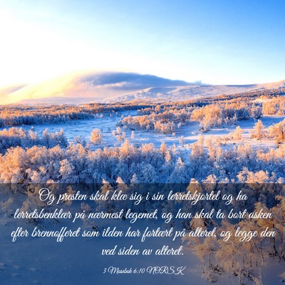 Picture 03 - 3 Mosebok 6:10 NORSK - Og presten skal klæ sig i sin lerretskjortel og - Bible Verse Picture