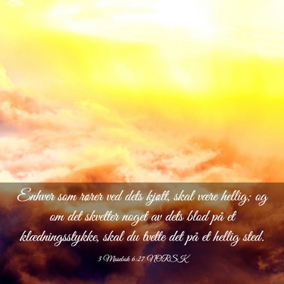 Picture 03 - 3 Mosebok 6:27 NORSK - Enhver som rører ved dets kjøtt, skal være - Bible Verse Picture
