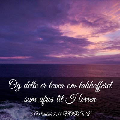 Picture 03 - 3 Mosebok 7:11 NORSK - Og dette er loven om takkofferet som ofres til - Bible Verse Picture