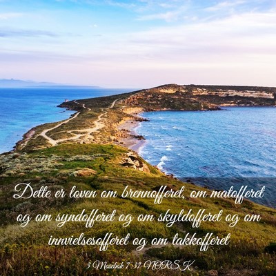 Picture 03 - 3 Mosebok 7:37 NORSK - Dette er loven om brennofferet, om matofferet og - Bible Verse Picture