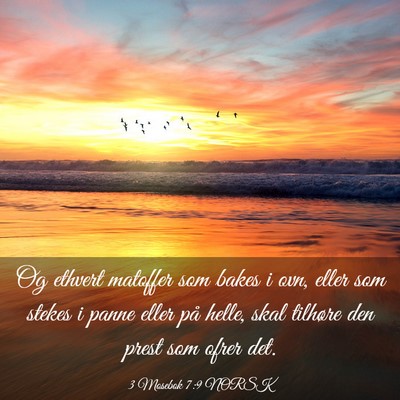 Picture 03 - 3 Mosebok 7:9 NORSK - Og ethvert matoffer som bakes i ovn, eller som - Bible Verse Picture