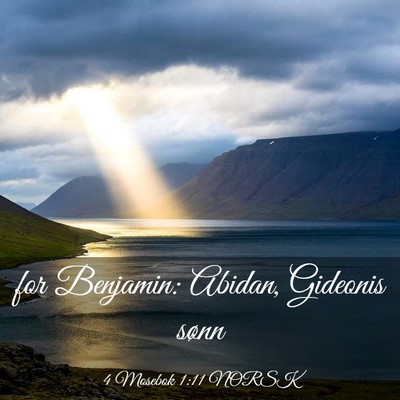 Picture 03 - 4 Mosebok 1:11 NORSK - for Benjamin: Abidan, Gideonis - Bible Verse Picture