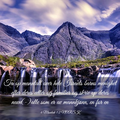 Picture 03 - 4 Mosebok 1:2 NORSK - Ta op manntall over hele Israels barns menighet - Bible Verse Picture