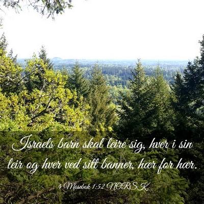 Picture 03 - 4 Mosebok 1:52 NORSK - Israels barn skal leire sig, hver i sin leir og - Bible Verse Picture