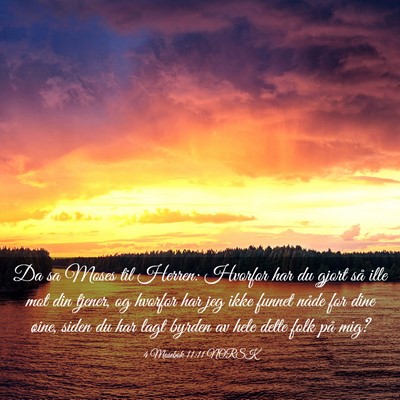 Picture 03 - 4 Mosebok 11:11 NORSK - Da sa Moses til Herren: Hvorfor har du gjort så - Bible Verse Picture