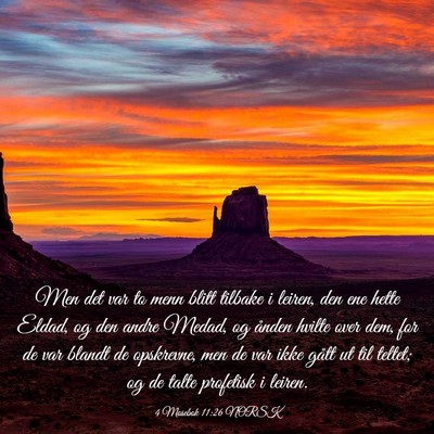Picture 03 - 4 Mosebok 11:26 NORSK - Men det var to menn blitt tilbake i leiren, den - Bible Verse Picture