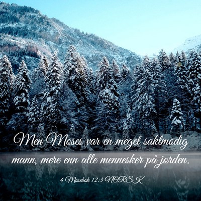 Picture 03 - 4 Mosebok 12:3 NORSK - Men Moses var en meget saktmodig mann, mere enn - Bible Verse Picture