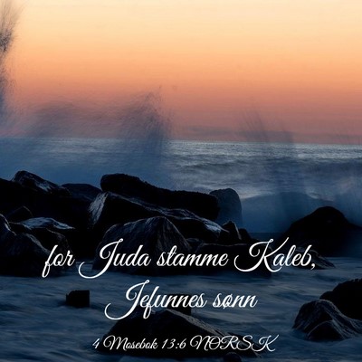 Picture 03 - 4 Mosebok 13:6 NORSK - for Juda stamme Kaleb, Jefunnes - Bible Verse Picture
