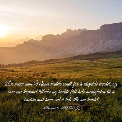 Picture 03 - 4 Mosebok 14:36 NORSK - De menn som Moses hadde sendt for å utspeide - Bible Verse Picture