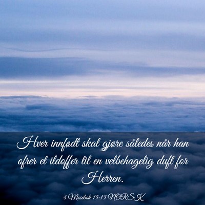 Picture 03 - 4 Mosebok 15:13 NORSK - Hver innfødt skal gjøre således når han ofrer - Bible Verse Picture