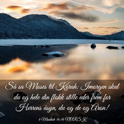 Picture 03 - 4 Mosebok 16:16 NORSK - Så sa Moses til Korah: Imorgen skal du og hele - Bible Verse Picture