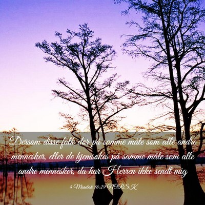 Picture 03 - 4 Mosebok 16:29 NORSK - Dersom disse folk dør på samme måte som alle - Bible Verse Picture