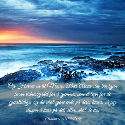 Picture 03 - 4 Mosebok 17:10 NORSK - Og Herren sa til Moses: Bær Arons stav inn igjen - Bible Verse Picture