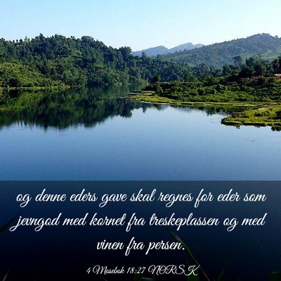 Picture 03 - 4 Mosebok 18:27 NORSK - og denne eders gave skal regnes for eder som - Bible Verse Picture