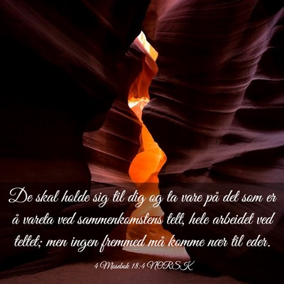 Picture 03 - 4 Mosebok 18:4 NORSK - De skal holde sig til dig og ta vare på det som - Bible Verse Picture