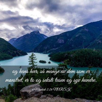 Picture 03 - 4 Mosebok 2:26 NORSK - og hans hær, så mange av dem som er mønstret, - Bible Verse Picture