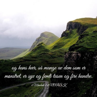 Picture 03 - 4 Mosebok 2:8 NORSK - og hans hær, så mange av dem som er mønstret, - Bible Verse Picture