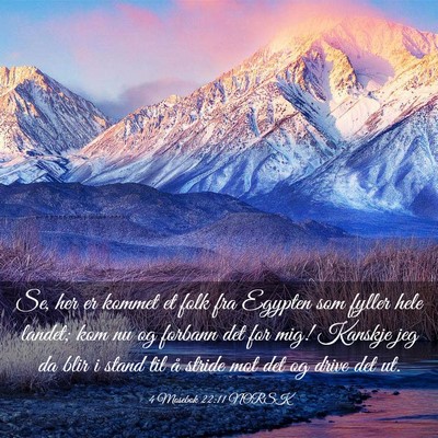 Picture 03 - 4 Mosebok 22:11 NORSK - Se, her er kommet et folk fra Egypten som fyller - Bible Verse Picture