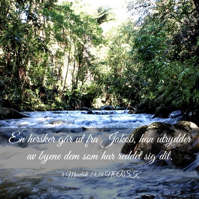 Picture 03 - 4 Mosebok 24:19 NORSK - En hersker går ut fra Jakob, han utrydder av - Bible Verse Picture