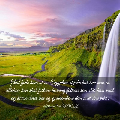 Picture 03 - 4 Mosebok 24:8 NORSK - Gud førte ham ut av Egypten; styrke har han som - Bible Verse Picture