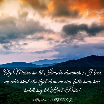 Picture 03 - 4 Mosebok 25:5 NORSK - Og Moses sa til Israels dommere: Hver av eder - Bible Verse Picture