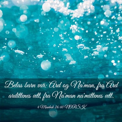 Picture 03 - 4 Mosebok 26:40 NORSK - Belas barn var: Ard og Na'man, fra Ard ardittenes - Bible Verse Picture