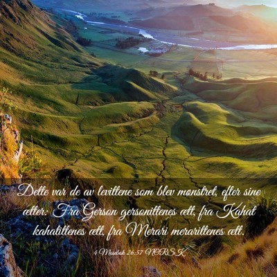 Picture 03 - 4 Mosebok 26:57 NORSK - Dette var de av levittene som blev mønstret, - Bible Verse Picture