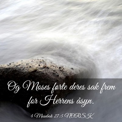 Picture 03 - 4 Mosebok 27:5 NORSK - Og Moses førte deres sak frem for Herrens - Bible Verse Picture