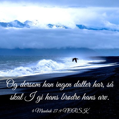 Picture 03 - 4 Mosebok 27:9 NORSK - Og dersom han ingen datter har, så skal I gi - Bible Verse Picture