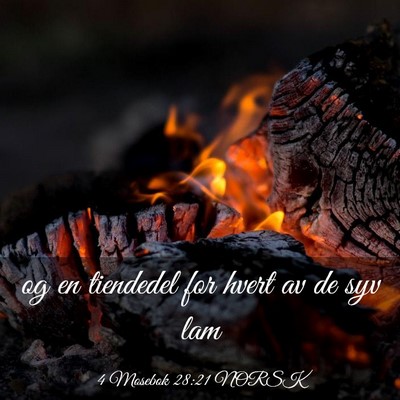 Picture 03 - 4 Mosebok 28:21 NORSK - og en tiendedel for hvert av de syv - Bible Verse Picture