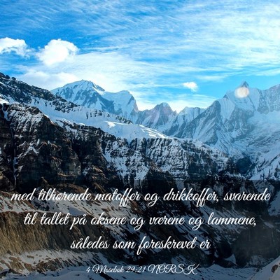Picture 03 - 4 Mosebok 29:21 NORSK - med tilhørende matoffer og drikkoffer, svarende - Bible Verse Picture