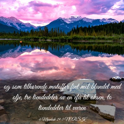 Picture 03 - 4 Mosebok 29:3 NORSK - og som tilhørende matoffer fint mel blandet med - Bible Verse Picture