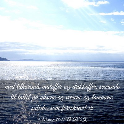Picture 03 - 4 Mosebok 29:33 NORSK - med tilhørende matoffer og drikkoffer, svarende - Bible Verse Picture