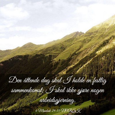 Picture 03 - 4 Mosebok 29:35 NORSK - Den åttende dag skal I holde en festlig - Bible Verse Picture
