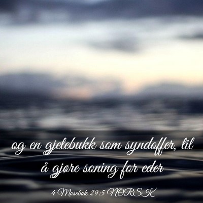 Picture 03 - 4 Mosebok 29:5 NORSK - og en gjetebukk som syndoffer, til å gjøre - Bible Verse Picture