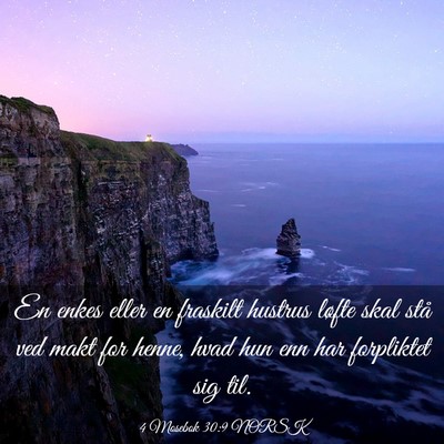 Picture 03 - 4 Mosebok 30:9 NORSK - En enkes eller en fraskilt hustrus løfte skal - Bible Verse Picture
