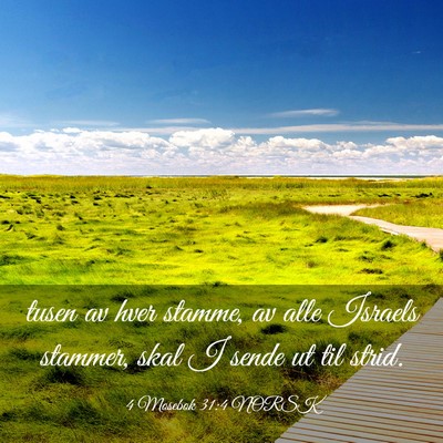 Picture 03 - 4 Mosebok 31:4 NORSK - tusen av hver stamme, av alle Israels stammer, - Bible Verse Picture