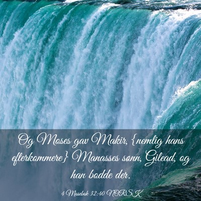 Picture 03 - 4 Mosebok 32:40 NORSK - Og Moses gav Makir, {nemlig hans efterkommere} - Bible Verse Picture
