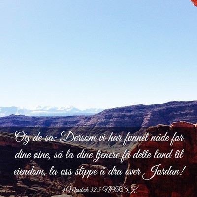 Picture 03 - 4 Mosebok 32:5 NORSK - Og de sa: Dersom vi har funnet nåde for dine - Bible Verse Picture